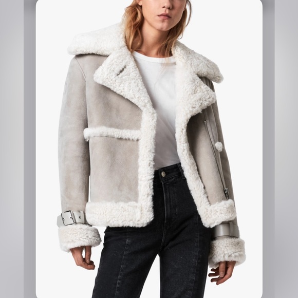 {Alexander McQueen} Cashmere Wool Fleece Moto Jacket - Picture 8 of 11